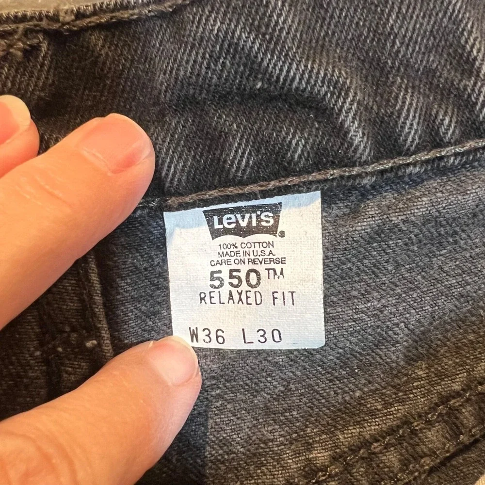 Levis 550 Jeans Mens 36x30 (see measurements) Black Made in USA‎ Relaxed Fit